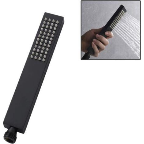 Brass Hand Shower Head Square High Water Pressure Shower Head Luxury Single Function Shower Head Silicone Shower Head Chrome Finish (1/5)