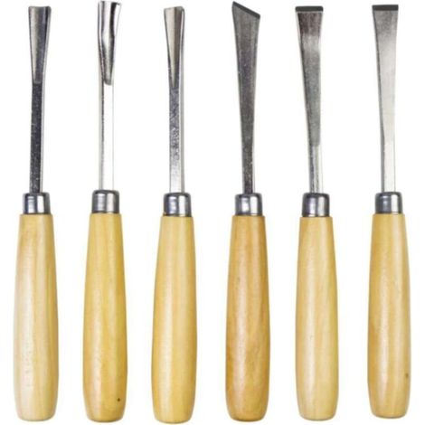 6 pièces ciseaux à bois, ensemble de ciseaux à bois professionnel pour la sculpture sur bois, charpentiers, outils de sculpture, bricolage (1/4)