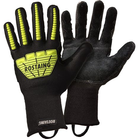 Gants de secours routiers anti-coupure RESCUEFLUOBC-SC Noir Jaune Taille 8 Rostaing