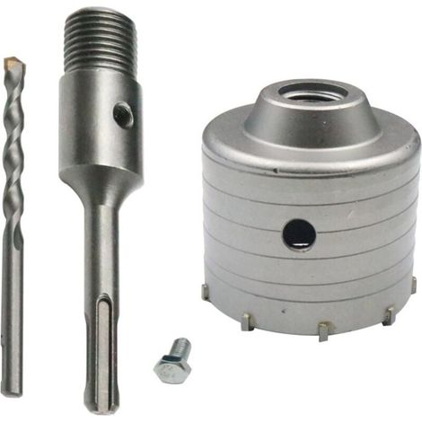 Adaptateur scie cloche béton 110 mm + foret central pour brique béton ciment pierre (100 mm + 110 mm + 110 mm)