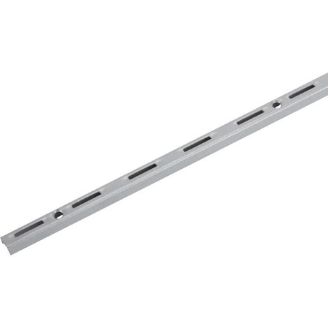 Crémaillère simple perforation - Décor : Gris aluminium - Longueur : 1000 mm - RAL : 9006 - ELEMENT SYSTEM