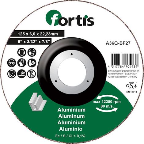 Schruppscheibe ALU-NE 125 x 6,0mm FORTIS (1/2)