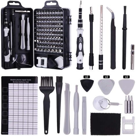 122 en 1 Tournevis Precision Kit Tools, Portable Torx Tournevis Kit de Magnétique, Avec Triangle Complet Outils de Réparation Trousse, Pour PC Ordinateur/Laptop/iPhone/Lunettes/Smartphone (1/4)