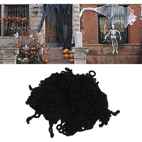 Toile d'araignée décorative de 5 x 5 m pour Halloween, idéale pour décorer une maison hantée, à l'intérieur comme à l'extérieur. (1/5)