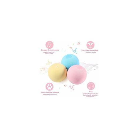 Balles de jouet pour chat - Jouets interactifs pour chat pour chats d'intérieur Jouets pour chat rechargeables Chaton Pet Cat Kick Ball Toys Amusants et réalistes Animal Meows 3-Pack (1/4)