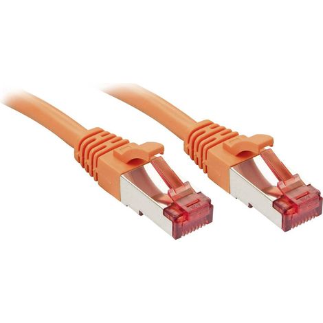 LINDY 47809 RJ45 Cavo di rete, cavo patch CAT 6 S/FTP 2.00 m Arancione con protezione 1 pz. (1/5)