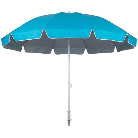 Ombrellone cm 240 antivento da spiaggia Grande con snodo e trivella di fissaggio per piscina giardino terrazzo balcone  RESISTENTE CON 16 STECCHE - colorigenerali: CELESTE