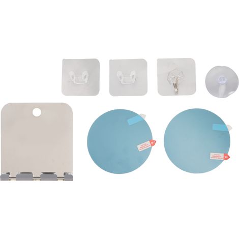 Miroir de Douche Anti-Buée Miroir de Salle de Bain Sans Buée pour Rasage en Acrylique Incassable Miroir de Douche Durable Amovible avec Crochet Adhésif (1/5)