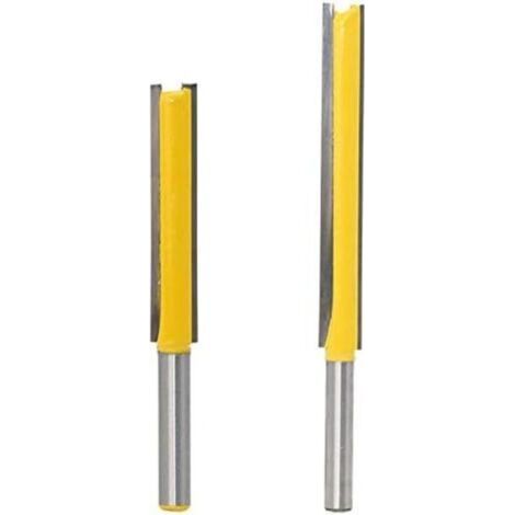 Lot de 2 mèches de toupie à tige affleurante de 6,35 mm mèches en carbure extra longues lames de couteau à bois 50 mm 76 mm (1/5)
