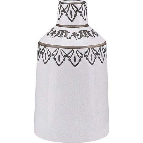 Blumenvase AMISOS Steinzeug 25 cm Weiß