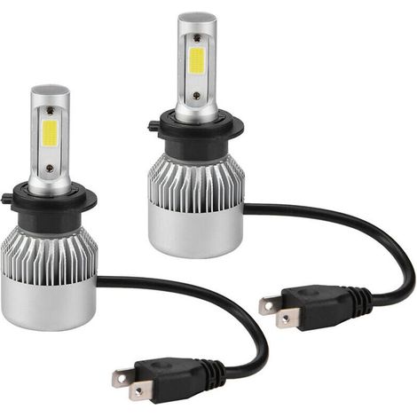 Coppia di lampadine LED H7 36W 8000LM per fari auto, abbaglianti/anabbaglianti 6000K (argento), (1/4)