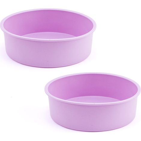 Moule à gâteau rond en silicone (lot de 2) - 20 cm - Violet clair (1/5)