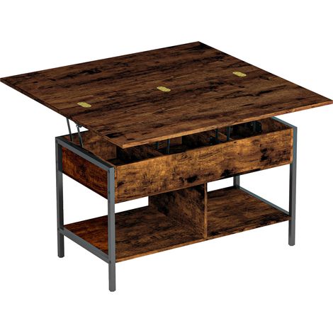 Table basse relevable extensible TUCKY effet bois (1/5)