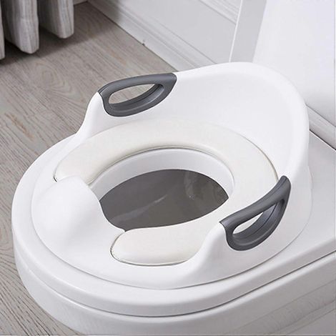 Rehausseur de siège de toilette pour enfant, siège d'apprentissage de la propreté, anneau de toilette pour bébé (blanc) (1/5)