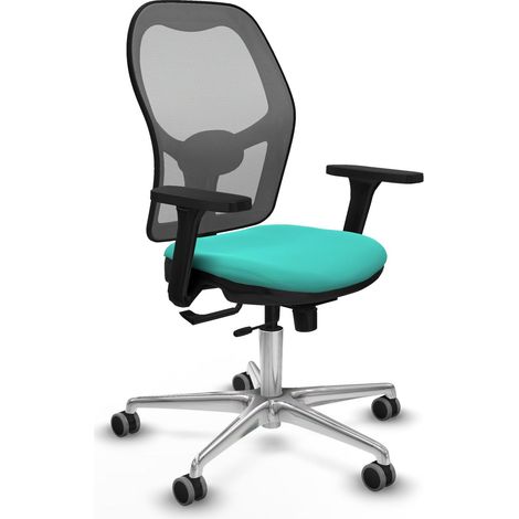 Chaise de bureau piqueras y crespo Jorquera turquoise aluminium (1/2)