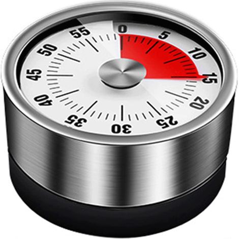 Minuteur de Cuisine Mécanique Aimanté Visuel 60 Min INOX - MMCD-ZGL-05450 (1/5)