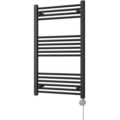 Zennor - Black Electric Towel Rail H1000mm x W600mm Straight 500w Thermostatic (1/3)
