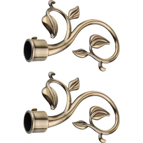 1 Paire De Tringles Décoratives Pour Rideaux, Embouts Et Embouts De Tringle, Kits De Tringles En Bronze (1/5)