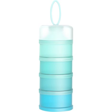 4 compartiments Distributeur de lait en poudre, étanche et empilable, PP sans BPA, 120 ml par compartiment, pour voyage et quotidien (1/5)