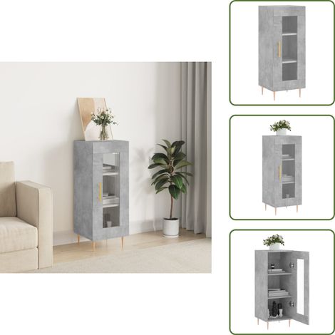 Sideboard Betongrau 34,5x34x90 cm Holzwerkstoff - Schreibtisch - Wohnzimmermöbel - Sideboard - Regal - Grau (1/5)
