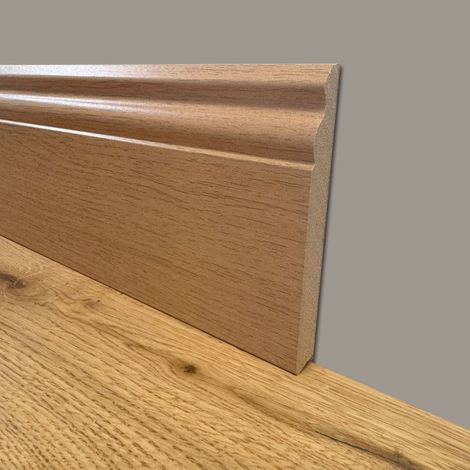 BATTISCOPA ZOCCOLINO DUCALE in FIBRA DI LEGNO COMPATTA 120X15 ROVERE MIELATO (prezzo al metro)
