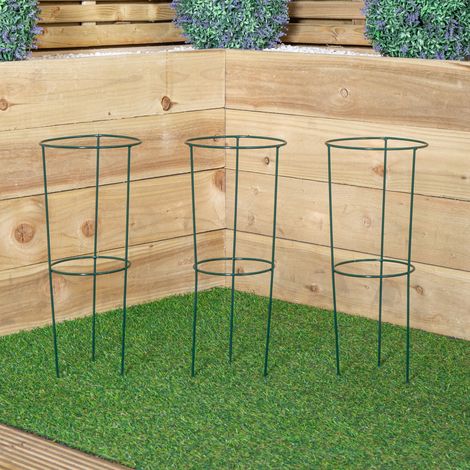 Pack of 3 Tom Chambers Urban Green Conical Garden Plant Support Ring 20cm- Small (1/5)