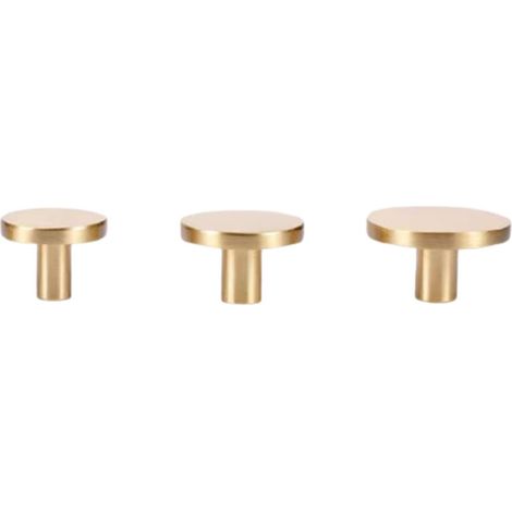 3pcs Bouton De Meubles Poignee Meuble Laiton Bouton Tiroir Poignée Boutons De Tirage Rond Boutons De Porte Avec Vis De 25mm, 25/28/33x20mm (1/4)
