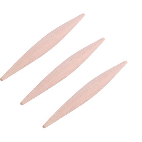 Lot de rouleaux à pâtisserie en bois de hêtre non peints 23 cm avec double pointe ustensiles de pâtisserie pour étaler pâte biscuits et préparation de gâteaux couleur bois naturel (1/5)