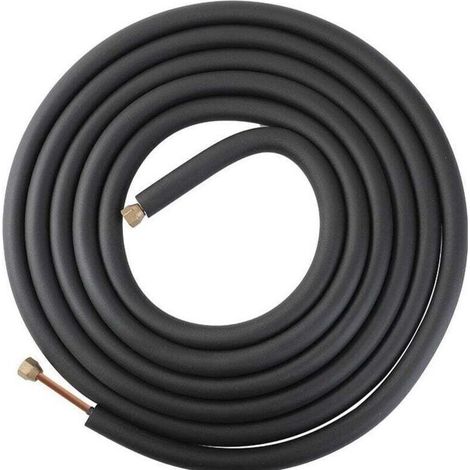 Tuyau en Aluminium pour Climatisation 5m - Tube Sans Soudure à Paroi Épaisse avec Écrous en Cuivre - Compatible Climatiseur 1 CV (1/2)