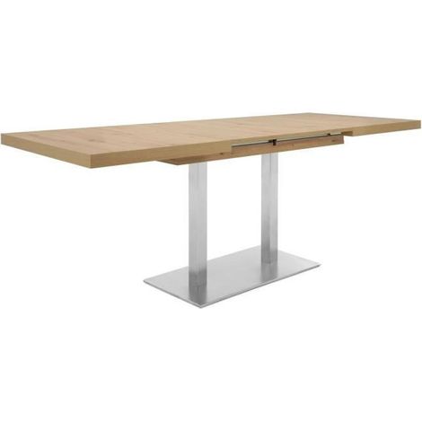 Table Ă manger extensible 120/200 cm blanc et noir - KADROK (1/5)