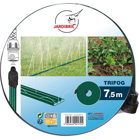 Tuyau Arroseur Souple Microperforé Jardibric Trifog 7,5m Arrosage Uniforme et Efficace pour Votre Jardin