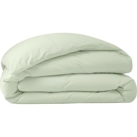 Housse de couette percale de coton peigné "Julian" toutes dimensions Coton Pur - Julian Vert d'Eau - 240 x 220 cm - Julian Vert d'Eau - (1/3)