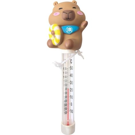 Thermomètre d'eau - Capybara flottant étanche à lecture facile - Thermomètre d'eau de test amusant pour piscine,Pour piscine extérieure de jardin, bain à remous, natation, garçons et filles (1/5)