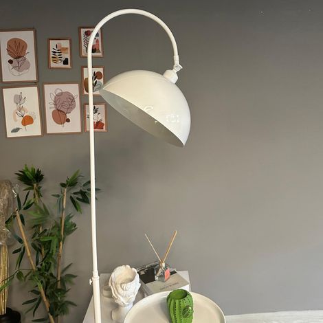 Lampadaire moderne métal blanc 170 cm avec tête mobile – Culot E27 – Compatible ampoules LED et halogènes jusqu'à 60W – Pour salon ou bureau (1/4)