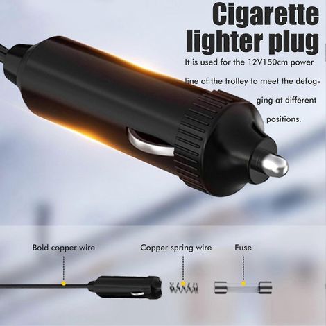 Chauffage d'air portable pour voiture, 2 vitesses réglables, dégivrage et désembuage du pare-brise, ventilateur rotatif à 360° pour voiture, chauffage et refroidissement (1/5)
