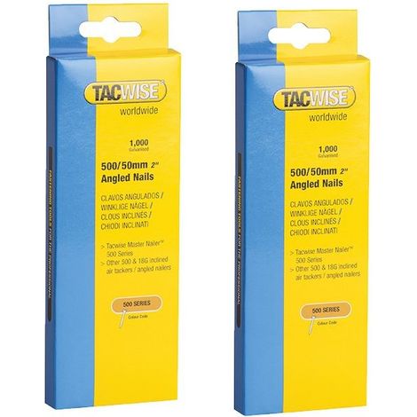 Tacwise 0485 x 2 500 Series 18 Gauge 50mm Angled Nails Pack of 2000