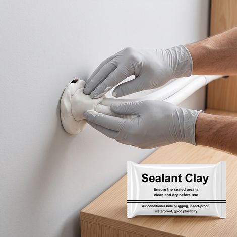 Mastic d'étanchéité pour reboucher les trous et les interstices dans les murs, notamment les tuyaux de climatisation imperméable, doux au toucher, idéal pour un usage domestique quotidien et facile à (1/5)