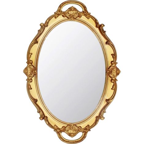 Miroir Mural Ovale décoratif Vintage 37 x 25 cm (Doré) (1/5)