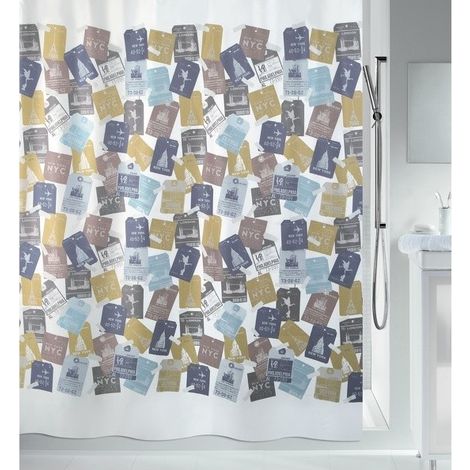 Cortina de ducha Poliéster VIAJE 180x200cm Multicolor Spirella
