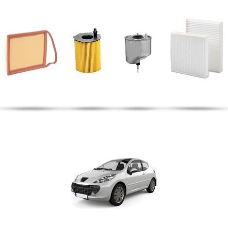 Kit tagliando 4 filtri compatibile con Peugeot 207 1.6 HDi 68kw dal 2010 (1/5)