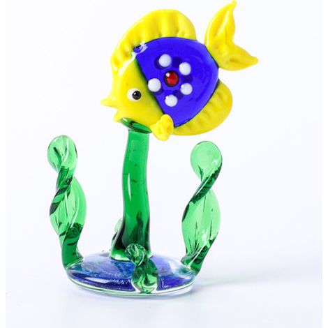 1 Figurine en verre, soufflé à la main, poisson miniature, décoration aquarium, plante aquatique, ornement de table (1/5)