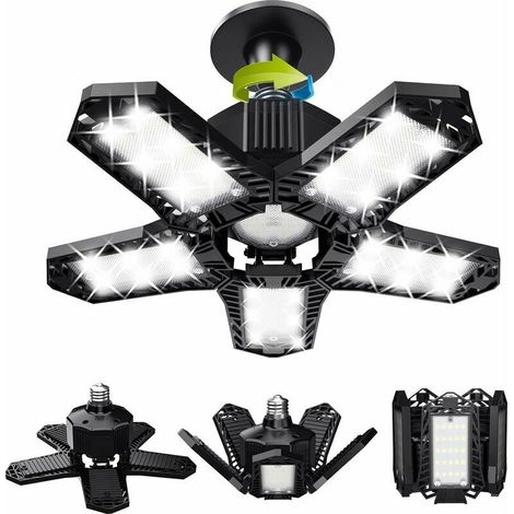 LED Garage Set - 120 W - 12000 lm - Workshop lamp - Deformable ceiling lights - E26/E27 panels - 1 Lamps (1/5)
