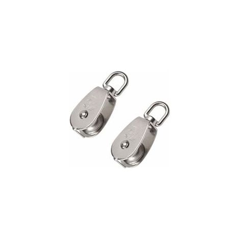 2 Pièces 32 mm Poulie Simple en Acier Inoxydable 304 Poulie de Levage Capacité de la Poulie Levage 250kg- Argent