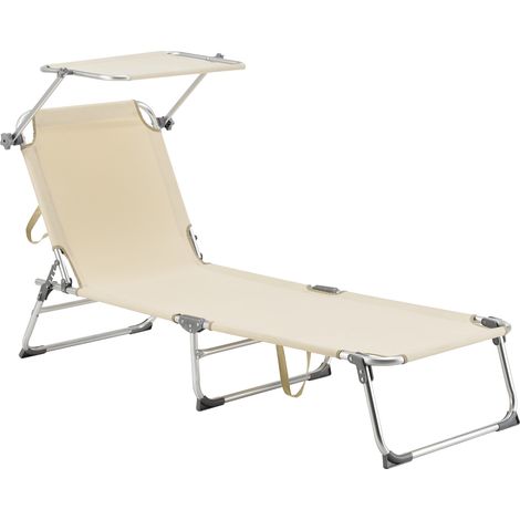 Sonnenliege Legorreta Aluminium 189x57x28 cm Beige [en.casa]