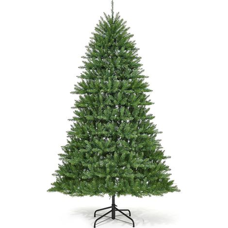 Künstlicher Weihnachtsbaum 270 cm (9FT) mit 1100 LEDs, Premium PE/PVC Mix, 3419 Spitzen, Klappmechanismus & Metallständer, Realistisch (1/5)
