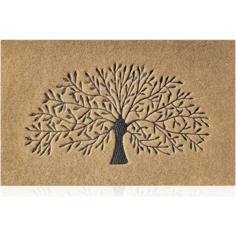 1 Tapis De Porte Antidérapant Motif Arbre En Polypropylène Et Caoutchouc Pour Entrée Couloir Cuisine 40x60 Cm (1/5)