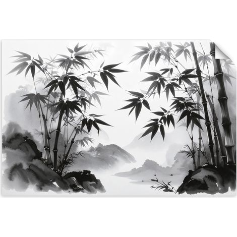 Selbstklebendes Poster – Wandsticker Mädchen mit Blumen Street Art 120x80 cm (1/3)