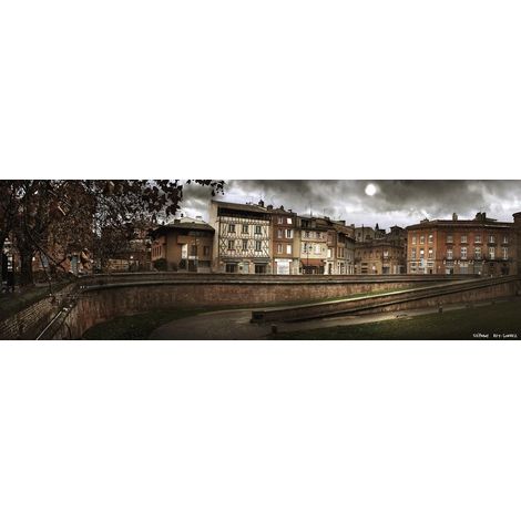 Tableau sur toile place Daurade Toulouse 30x97 cm - Impression sur Toile Murale Décorative - Image imprimée en HD sur Toile - Toile sur Châssis en Bois FSC - Fabriqué en France (1/4)