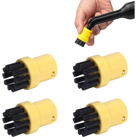 Dampfreiniger-Bürstenköpfe – 4-teiliges Set – Kompatibel mit Kärcher Modellen SC1, SC2, SC3, SC4, SC5, SC7 und CTK10 – Gelb
