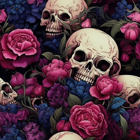 Tela Oxford decorativa para exteriores - Motivo de calavera I DX4288 (1/5)
